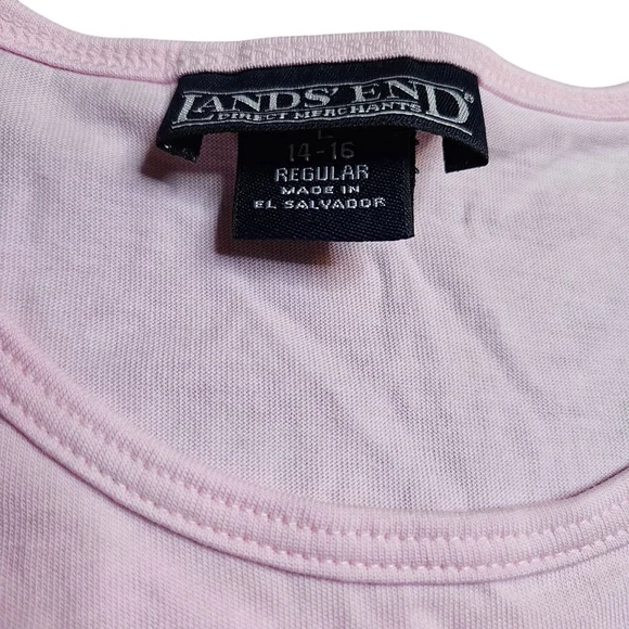 Lands’ End Large Light Pink Crewneck Short Sleeve T-Shirt - Picture 9 of 9